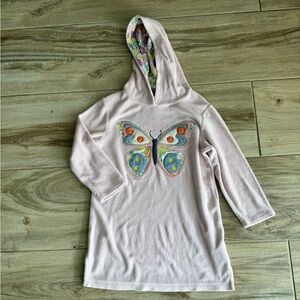Mini Boden Pink Butterfly Kids Swim Coverup